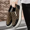 Boots Canvas Casual Shoes For Man Spring Fashion Threedimensional Checkered Flat Fisherman Shoes For Men New Designer Slipon Loafers