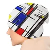 Basker Mondrian minimalist de stijl modern konst bonnet hatt stickad hip hop unisex geometriska varma vinterskallies mössor mössor