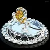 Decoratieve beeldjes Bling Crystal Rose met basis Home Ornament Verjaardag Huwelijkscadeau Moederdag Cadeau Mat Kom niet DEC482