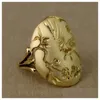 Cluster Rings Exquisite 18K Solid Gold Carved Flower And Bird Ring For Women Bridal Anniversary Engagement Girlfriend Mom Wife Birthda Dhbj6