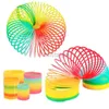 Sortera häckning stapling leksaker Rainbow Circle Fun Toy Early Development Education Folding Plastic Spring Coil Childrens Creative Magic 24323