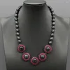 Ensemble de bijoux GG, collier et boucles d'oreilles, perles de riz noires naturelles, cristal CZ, fleur, Bracelet, cadeaux simples