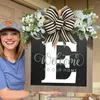 Decorative Flowers Unique A Z Last Name Year Round Front Door Wreath With Bow 16 Swinging Car Pig Christmas Garlands Modern Large Clear