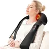 Massaging Neck Pillowws Elektrische schoudermassager voor Shiatsu Back Neck Body InfraredHeated Kneading Car Home Massage 240322