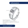 925 Sterling Silver Moissanite Rings for Men Luxury VVS1 D Color 1Ct Lab Diamond Ring Jewelry