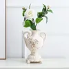 Wazony Europa Złota Plane z kości słoniowej Wazon Vintage Advanced Ceramic Flower for Room Study Handel Home Wedding Dekoracja ślubna
