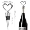 Outils de bar 60pcs en forme de coeur vin rouge champagne bouchon de bouteille de vin saint valentin cadeaux de mariage ensemble bouchon de vin accessoires de bar 240322
