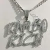 Hiphop Custom Ice Out Personalizzato con diamanti pieni Fai da te Lettera Nome iniziale Gioielli Ciondolo in Moissanite