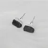 Stud Earrings Natural Stone Irregular Black Tourmaline Studs Personalized Versatile Women's Fashion Jewelry