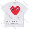 Designer TEE heren T-shirts CDG Com Des Garcons Kleine Rode Hart Spelen T-shirt Wit Heren Medium Tee D1 446