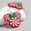 Orecchini pendenti Natale Cartoon Mouse Head Bow acrilico per le donne Carino rosso verde caramelle glitter orecchino a goccia regalo di gioielli per feste