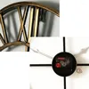 Väggklockor Q1ja DIY stor 3D-klockklistermärke Metallklockor Romerska siffror tyst icke-ticking d