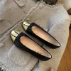 Sapatos de grife paris marca preto apartamentos para mulheres outono mulheres ao ar livre couro ballet sapatos planos senhora boa qualidade arco macio couro barco ballet plana sandália sapatos