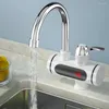 Robinets de cuisine chauffage à eau électrique Tap à 360 degrés Rotation du mélangeur froid Température étanche Affichage numérique Supplies