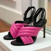 Scarpe eleganti Estate Sandali femminili di alto livello Cintura incrociata Design Banchetto Décolleté da donna con punta aperta in vera pelle con tacco alto