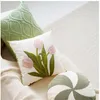 Kissenbezug mit Tulpenmuster, weicher Materialbezug, Ins-Style-Stickerei, 3D-Sofa-Taillenbezug