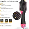 Brosses One Step Sèche-cheveux Brosse à air chaud Styler Électrique 3 en 1 Volumateur Lisseur Cheveux Bigoudi Peigne Rouleau Ion Négatif Sèche-cheveux