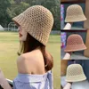 Hüte mit breiter Krempe Eimerhüte Mädchen-Sonnenhut mit breiter Krempe, Kork-Sommerhut, geeignet für Damenstrände, Panama-Graskuppel, gewebter Eimerhut, Damen-Sonnenhut 24323