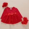 Kız Elbise Bebek Elbise Yay Prenses Stili 1 Yaşındaki Bebek Partisi 0-24 ay 1. Doğum Günü Robe Fille