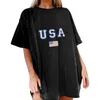 여자 T 셔츠 7 월 4 일 여자 티셔츠 짧은 소매 승무원 목 편지 미국 국기 인쇄 여름 탱크 탑 파티 클럽 독립 기념일