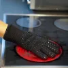 Rękawiczki 1/2pcs BBQ Rękawiczki 300500centrade Ekstremalne odporne na ciepło rękawice bezpieczeństwa aramidowego grillowa bawełna narzędzi do pieczenia kuchni