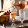 Şarap Gözlükleri Fransız Retro Şampanya Cam Kokteyl Kristal Viski Gözlükleri Kabartmalı Desen Şarap Glass Partisi Bar İçecek Suyu Suyu Kupası L240323