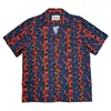 Camicie casual da uomo Leopard Stampa intera WACKO MARIA Hawaii Beach Manica corta Uomo Donna T-shirt vintage allentate di buona qualità
