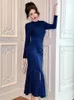 Casual Dresses Fashion Ladies Stretchy Glitter Shiny Evening Long Women Clothes Chic Bodycon Slit Prom Dress Robe Mujer Vestidos Fiesta