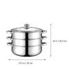 Double Boilers Stainless Steel Cookware Soup Pot For Steaming Cooking Steamer Metal Three Layer