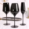 ワイングラスノルディッククリエイティブホームブラックリードクリスタルグラスシャンパンカップゴブレットグラスワインガラスラグリーラグジュアリーレトロマルチパスワイングラスL240323