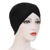 Vêtements ethniques Femmes Double Couche Croix Chapeau Front Décor Hijabs Prière Tête Écharpe Wrap Pull Couvre-chef Turban Bas Cap