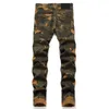 Jean de Camouflage pour hommes, pantalon Long en Denim, coupe Slim, extensible, de motard, de styliste, Patchwork, taille 29-38