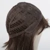 Perruques perruques Human Human Cateral Brown Highlight épaule Long Lace Lace Front Perruque avec bang ombre Bob droit Bob Cut Wigs pour les femmes américaines