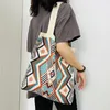 Schoudertassen Dames Boho Tas Veelzijdig Gebreid Hobo Mode Reizen Gedrukt Handtas Retro Satchel Portemonnees Shopper