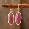 Boucles d'oreilles pendantes simples en améthyste naturelle de haute qualité pour femmes, pierres précieuses colorées, bijoux pour déplacements quotidiens, vente en gros