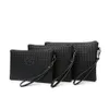 New Mens Woven Handbag Large Capacity Soft Leather Envelope Bag Trend Business Live Broadcast