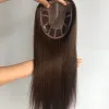 Toppers finos mono com caçadores de cabelos de base para mulheres 100% cutícula chinesa Virgem Human Human Wigs 6x7nch Women Topper Helfieces