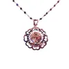 Kedjor 585 Purple Gold Plated 14k Rose Hollow Flower Pendant Neckce for Woman Charm utsökta Light Luxury Party SMycken Drop Delive Otbfm