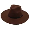 Chapéus de aba larga Bucket Chapéus 9.5cm de largura Aba gota top Fedoras unissex retro mulheres chapéu de feltro britânico clássico jazz mens chapéu inverno e outono vestido chapéu 24323