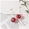 Stud carino simulazione orecchini di ciliegia rossa resina dolce per le donne ragazza studentessa frutta 1 paio orecchino regalo 230710 consegna di gioielli gioielli Dhfvf