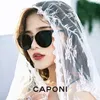 Caponi Nylon Polarised Womens Solglasögon Fashion Trendy Cat Eye Sun Glasses Outdoor Anti UV Ray Original Design Eyewear CP1097 240314