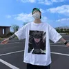 Herr t -skjortor hip hop tryck överdimensionerad bomull t -shirt punk kort ärm streetwear casual tops tees