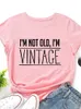 Damen-T-Shirt „Ich bin nicht alt, ich bin ein Retro-bedrucktes Damen-T-Shirt mit kurzen Ärmeln, O-Ausschnitt, locker sitzendes Damen-T-Shirt, Damen-T-Shirt-Oberteil 240322