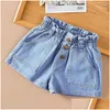 Shorts verão crianças curto denim para meninas moda menina princesa jeans crianças calças flor roupas entrega bebê maternidade otcjz