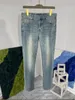 Jeans da uomo 2024 Primavera Estate Moda Ricamo di alta qualità Pantaloni in denim dritto Casual C300