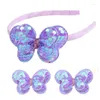 Hair Accessories Ncmama 3Pcs/set Sequins Butterfly Bands For Girl Cute Bow Hairpin Headband Children Hoop Headwear