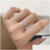 Eheringe Luxus Gold Wed Designer Ring für Frau 925 Sterling Silber Diamant Rund Oval 5A Zirkonia Damen Liebe Ewigkeit Versprechen DHSMJ