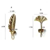 Candle Holders Scandinavian Style Metal Leaf Holder Wall Decoration Elegant Gold Hanging Pendant Home Party Favors