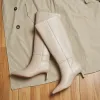 Botas Taoffen 2022 Women Women Knee High Boots Real Leather Ponto de calcanhar fino Slip no clube de festas Inverno calçados tamanho 3343
