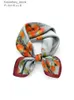 ハンカチのpersimmon印刷された天然シルク女性スカーフ本物の絹の女性スカーフ春秋ヒジャーブハンカチヘアスカーフヘアバンドギフトl240322